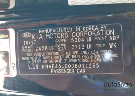 2018 Kia Stinger Gt1 z USA, uszkodzony, nr VIN KNAE45LC0J6011265